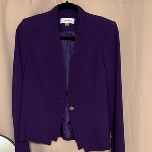 Calvin Klein Deep Purple Single-Button Blazer